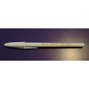 1990s White Walt Disney Resorts Ballpoint Pen Black Ink Pen Writes, No Defects